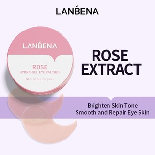 Hộp 60 Mặt Nạ Mắt Lanbena Chiết Xuất Collagen Hoa Hồng Dưỡng Ẩm Làm Sáng Da 80g
