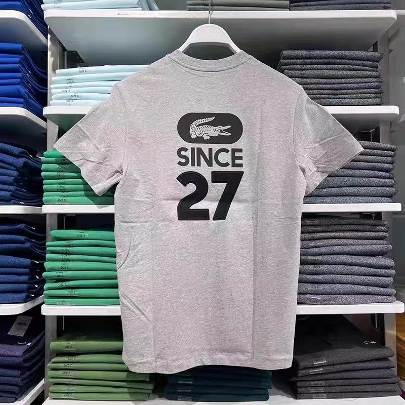 Áo Thun Tay Ngắn Cổ Tròn In Nhãn Hiệu + Thẻ Thời Trang Cho Nam