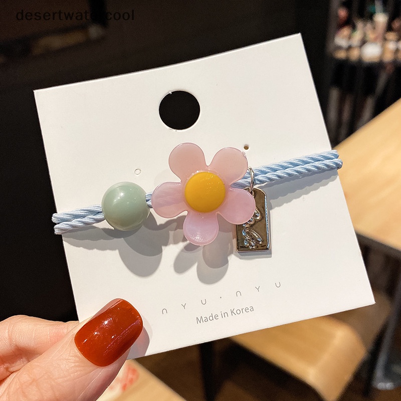 Dây Buộc Tóc Co Giãn Đính Hạt Và Hoa Màu Sắc Ngọt Ngào Phong Cách Nhật Bản Cho Nữ