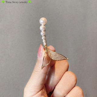 Trâm cài cao cấp dễ thương đuôi cá trâm ngọc trai cá tính ghim cổ khóa chống chói phụ kiện ghim cài áo  Trâm cài quầ