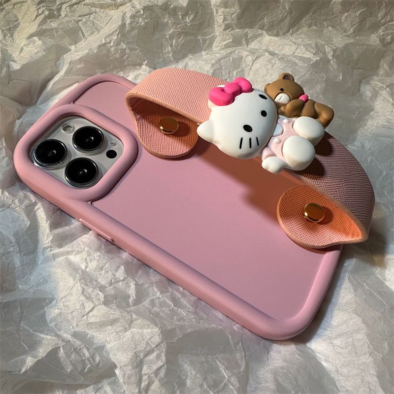 Ốp Điện Thoại Nhám Chống Rơi In Hình Mèo Có Quai Cầm Cho iphone 7 7plus 8 8plus xs xr 11 12 13 14 15pro plus promax