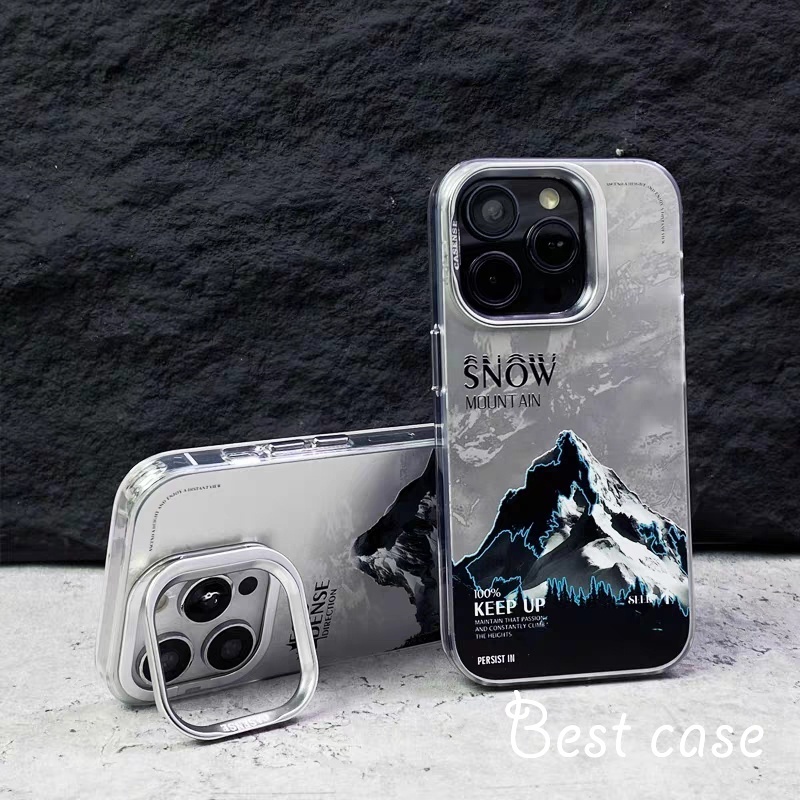 Ốp Điện Thoại Có Giá Đỡ In Hình Núi Bắc Âu Cho iphone 12 13 14 15 pro max