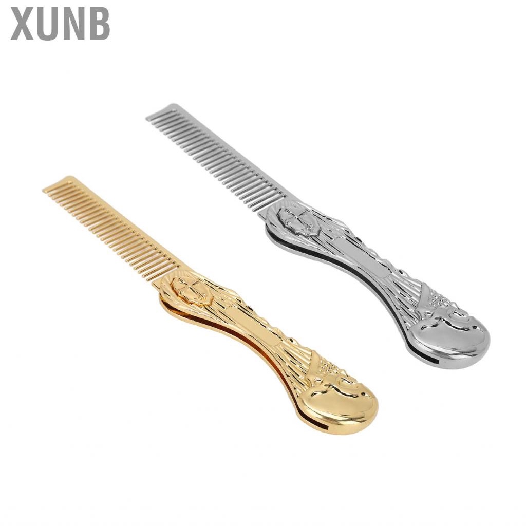 Xunb Foldable Hairstyling Brush Zinc Alloy Prevent Static Pocket Oil Hair Comb Folding Hairdressing