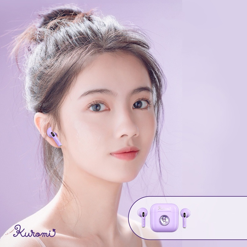 Sanrio Tai Nghe Chụp Tai bluetooth Không Dây Họa Tiết Hoạt Hình my melody kuromi cinnamoroll pochacco Dễ Thương Kèm mic