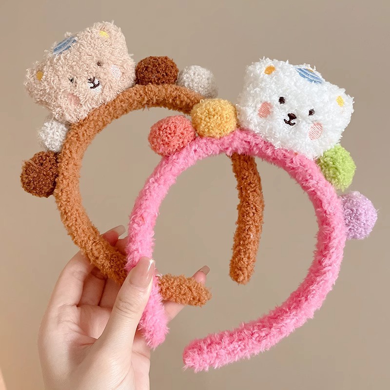 SANRIO Băng đô Cài Tóc Rửa Mặt Đa Năng Màu Trắng Thời Trang Hàn Quốc Cho Nữ