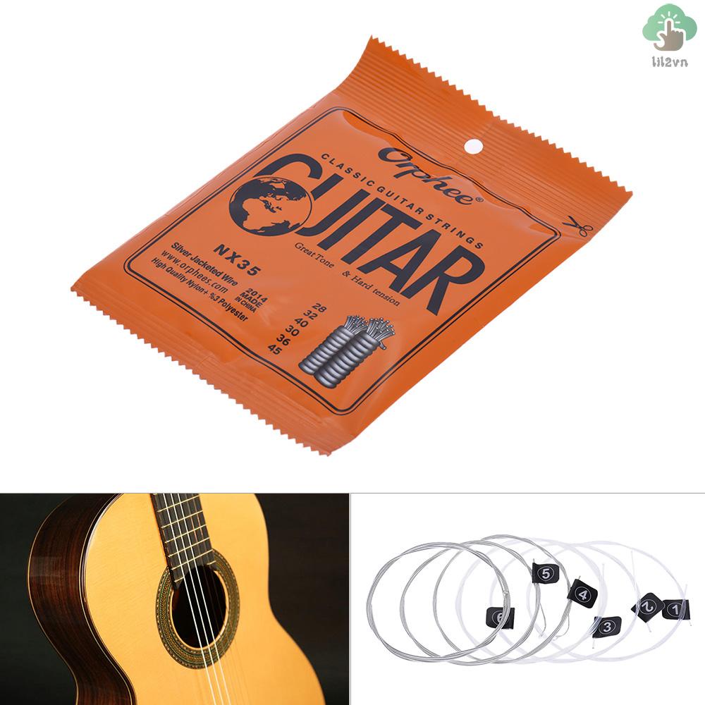 Orphee Bộ 6 Dây Đàn nylon nx35 Thay Thế Cho guitar Cổ Điển