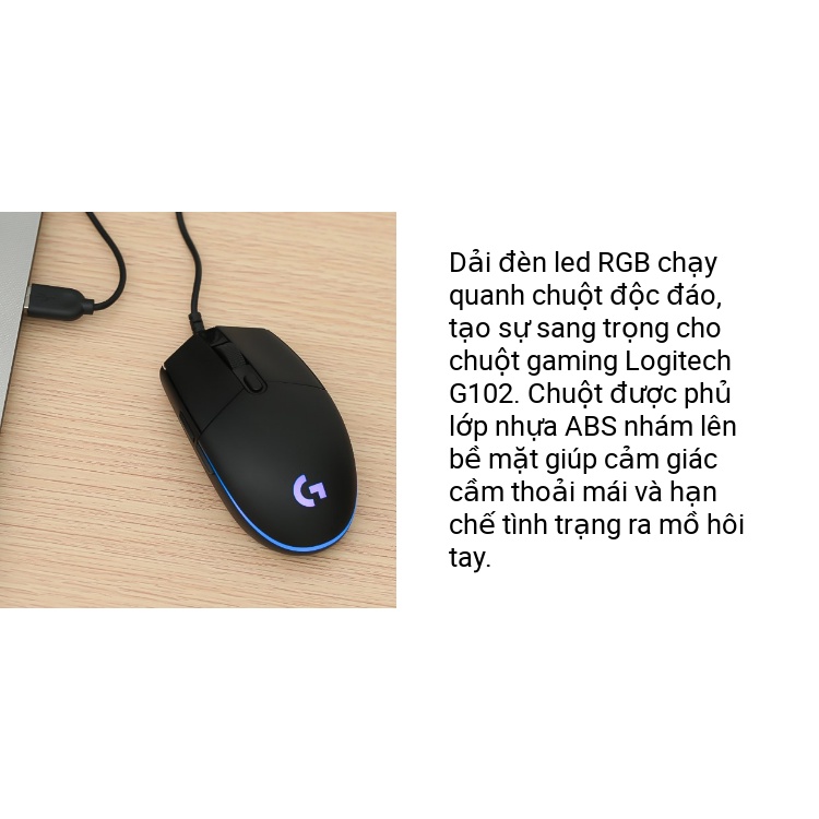 Chuột gaming Logitech G102 Gen2 Lightsync  - Bảo hành 24 tháng