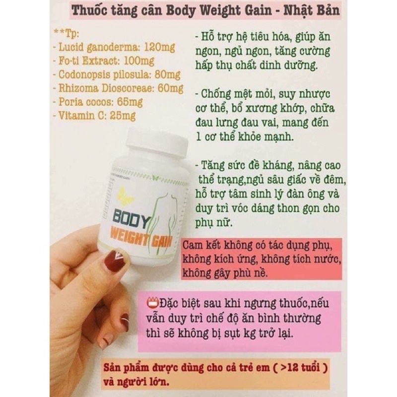 Tăng Cân BODY WEIGHT GAIN Nhật Bản hàng chính hãng giúp ăn ngủ ngon