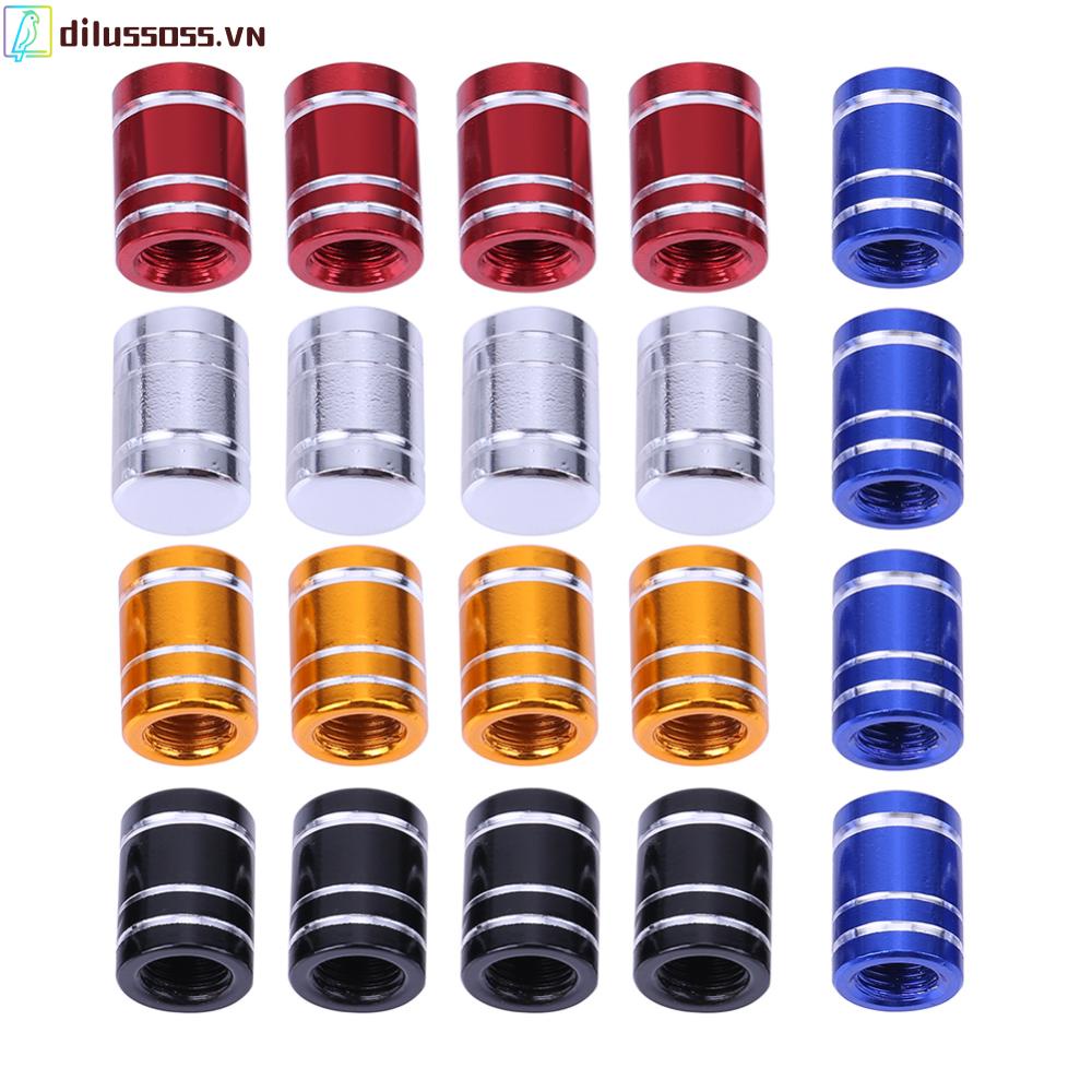 Bộ 4 Nắp Van Bánh Xe Hơi / Xe Máy Bằng Hợp Kim Nhôm Nhiều Màu