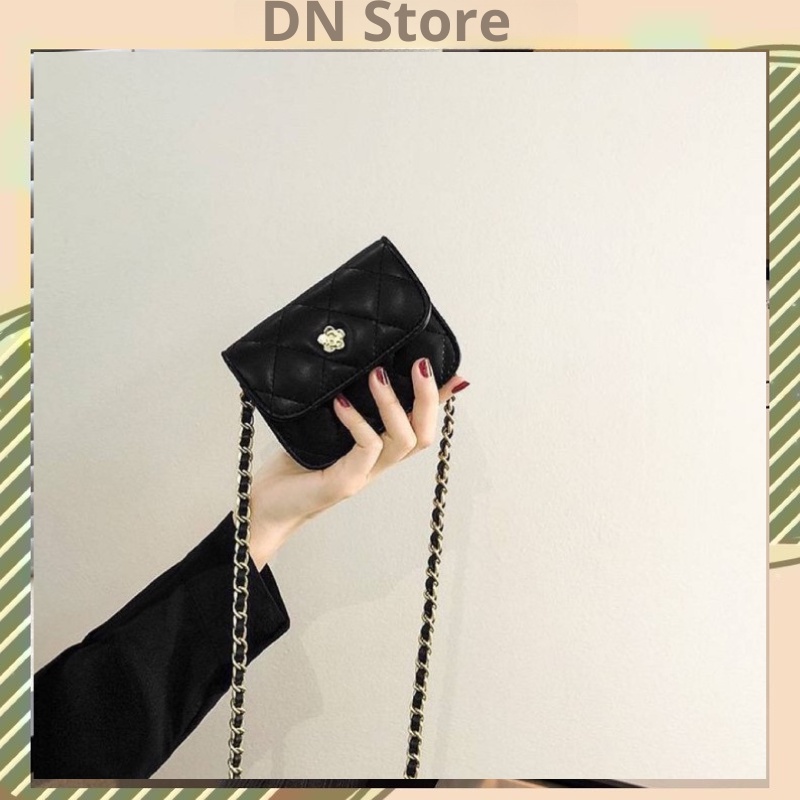 Túi Mini Túi Xách Nữ Đeo Chéo Thêu Phối Hoa Xinh Xắn Thời Trang DN Store