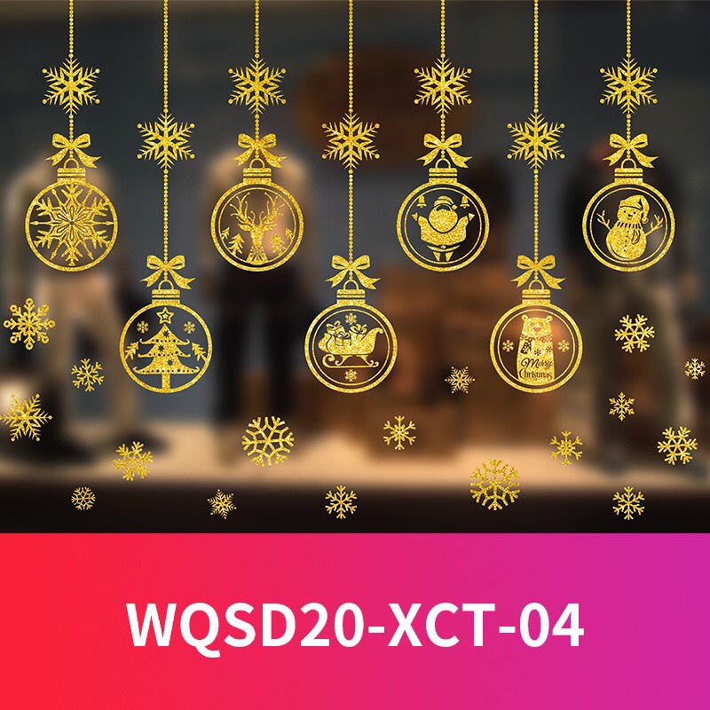 Decal ống noel kích thước 50x60cm , decal dán trang trí nhà cửa noel