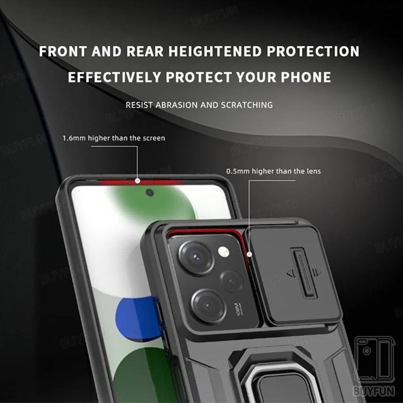 For Xiaomi Redmi Note 12 Turbo Note12 Pro Plus 12S 5G 4G Shockproof Phone Case Ring Armor Magnetic Holder Stand Camera Protection Lens Cover