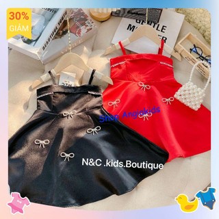 Váy gấm tacta 2 dây cho bé gái