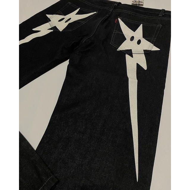 Quần baggy jeans Đen Ống Rộng In Hoạ Tiết Ngôi Sao Phong Cách Thời Trang harajuku Dành Cho Nam Và Nữ y2k