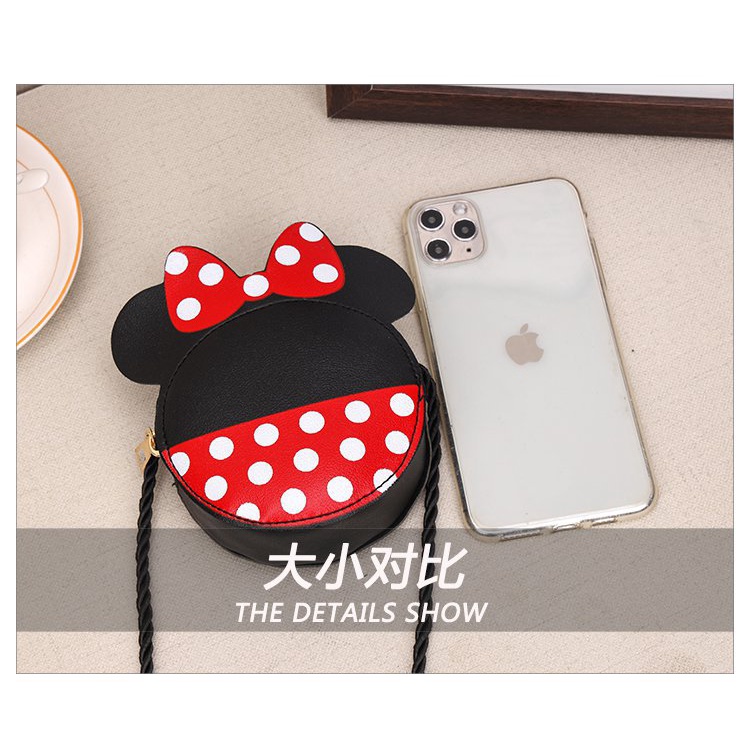 Mới Túi Đeo Chéo Da pu Hình Chuột mickey Đáng Yêu Cho Bé