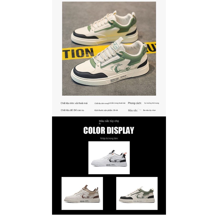 Giày Thể Thao Da Thật Siêu Nhẹ Thoáng Khí Thời Trang Cho Nam