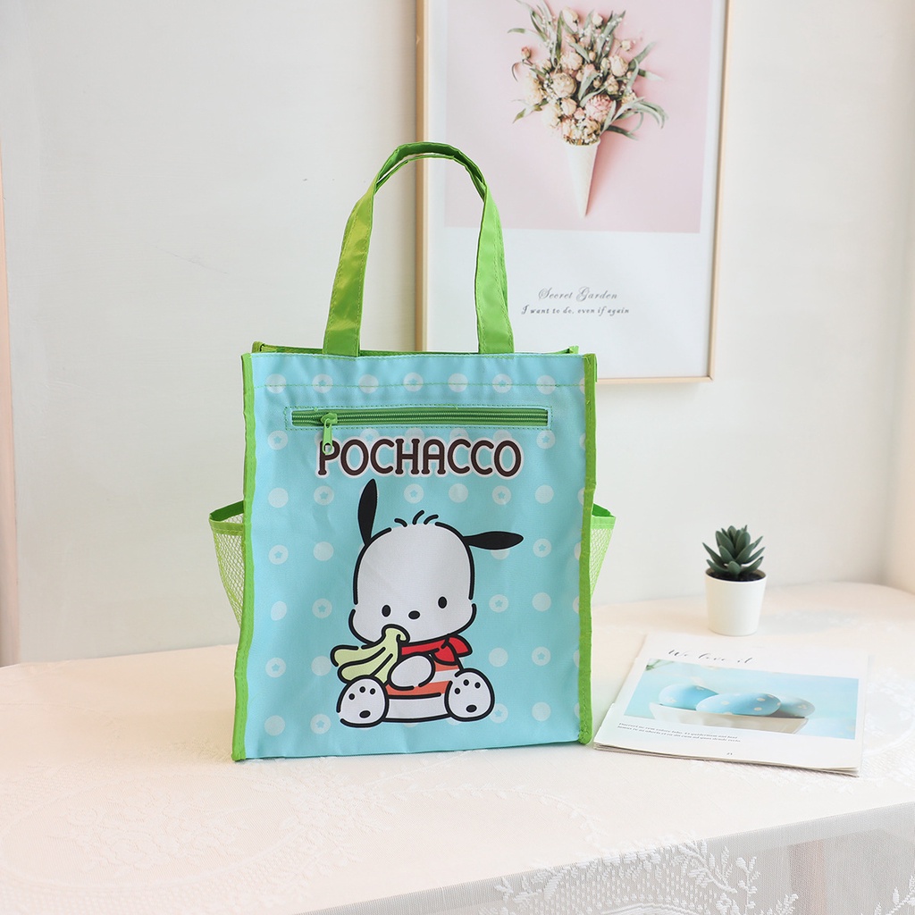 Hoạt Hình Túi Xách Hai Lớp Chống Thấm Nước Họa Tiết Chấm Bi Xinh Xắn