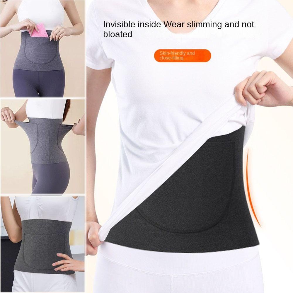Đai Nịt Bụng Định Hình Eo Co Giãn Giữ Ấm Chống Lạnh Có Túi Đôi