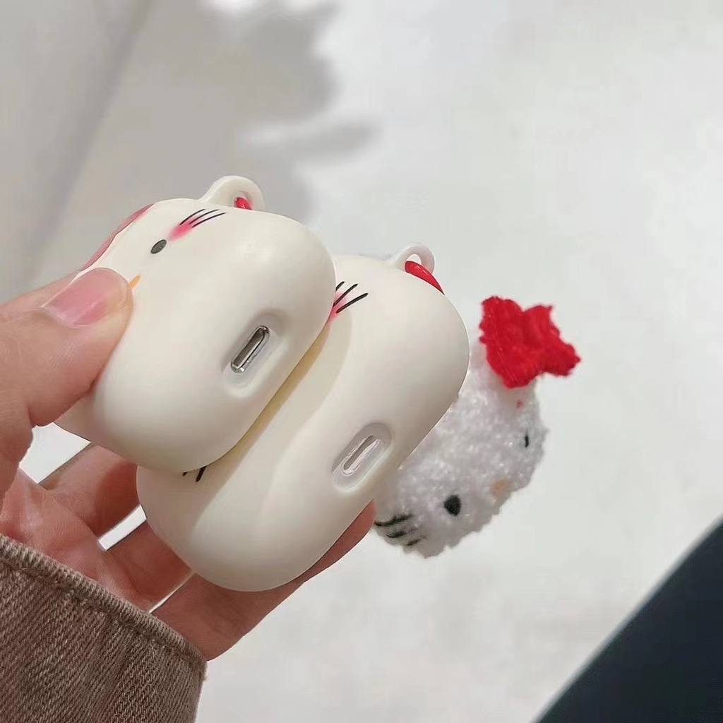 Vỏ Bảo Vệ Hộp Sạc Tai nghe không dây airpods pro / pro 2 3 / 2 / 1 Hình sanrio hello kitty Bằng Vải Bông Dễ Thương