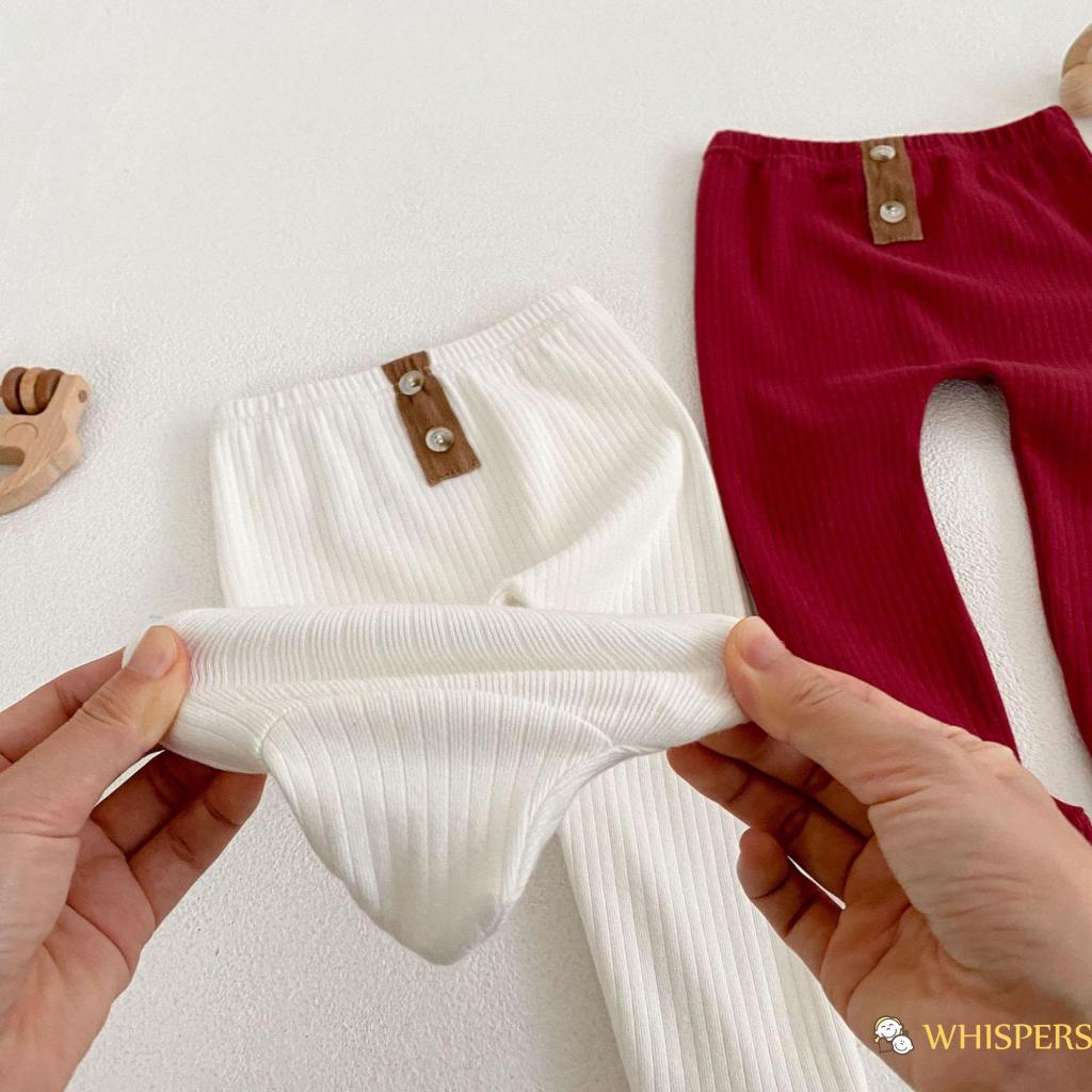 Whispers Quần Tất Lưng Thun Phối Nút Dành Cho Bé Gái 0-18 Tháng Tuổi