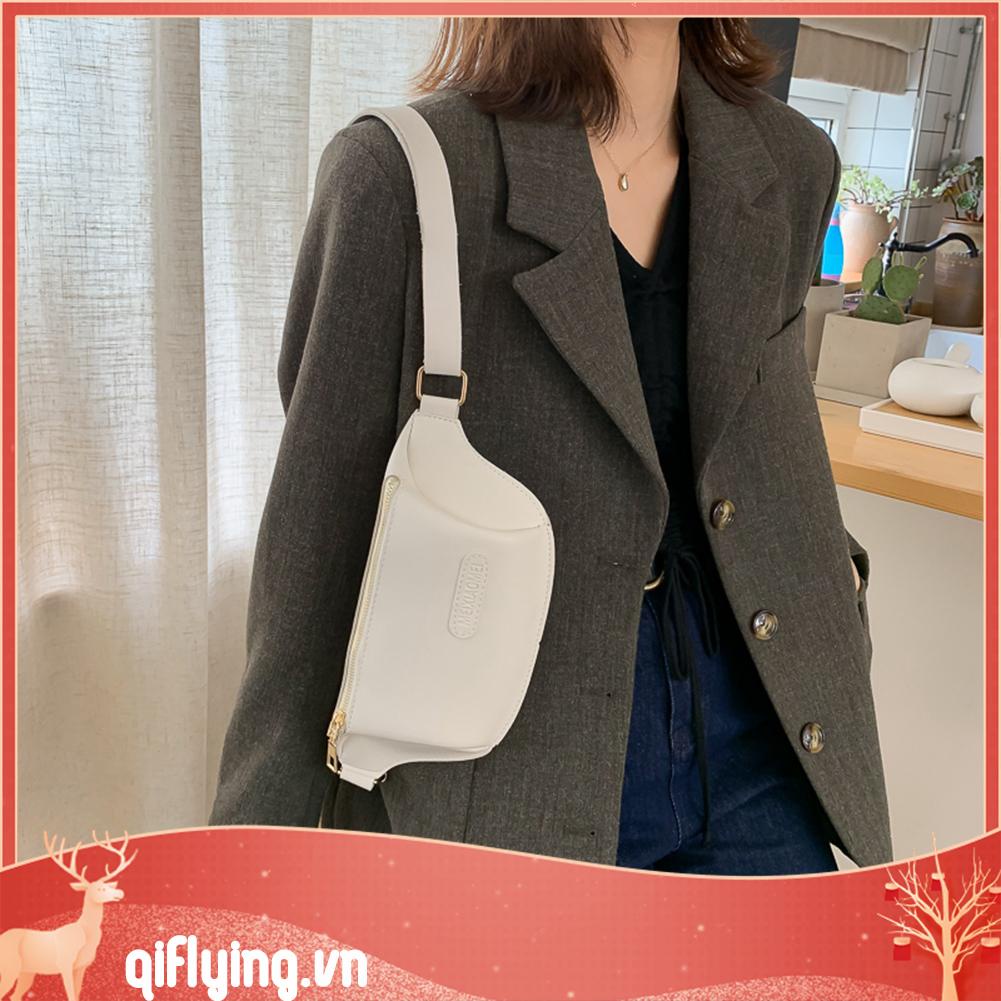 Túi Đeo Hông Nhỏ Bằng Da pu Màu Trơn Thời Trang Thường Ngày Cho Nữ