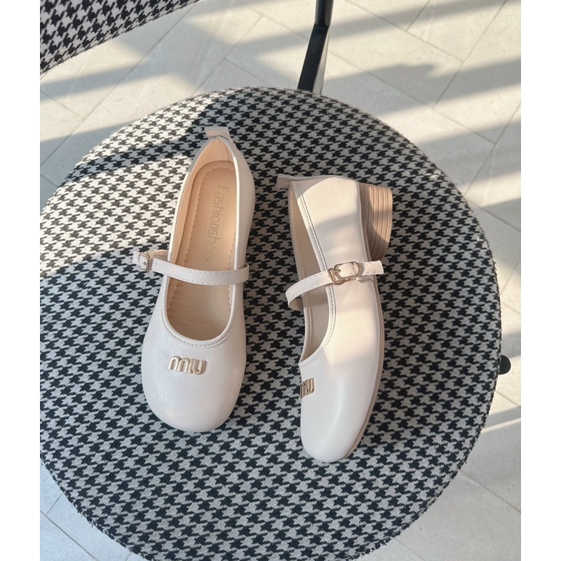 Giày Nữ Lolita Miu Da Mềm Xịn Đế 3 Phân