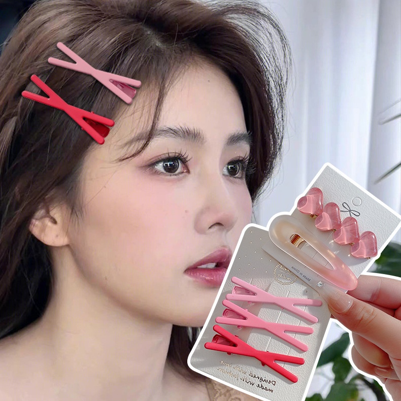 Kẹp Tóc Hình Trái Tim Màu Hồng Dễ Thương Cho Nữ