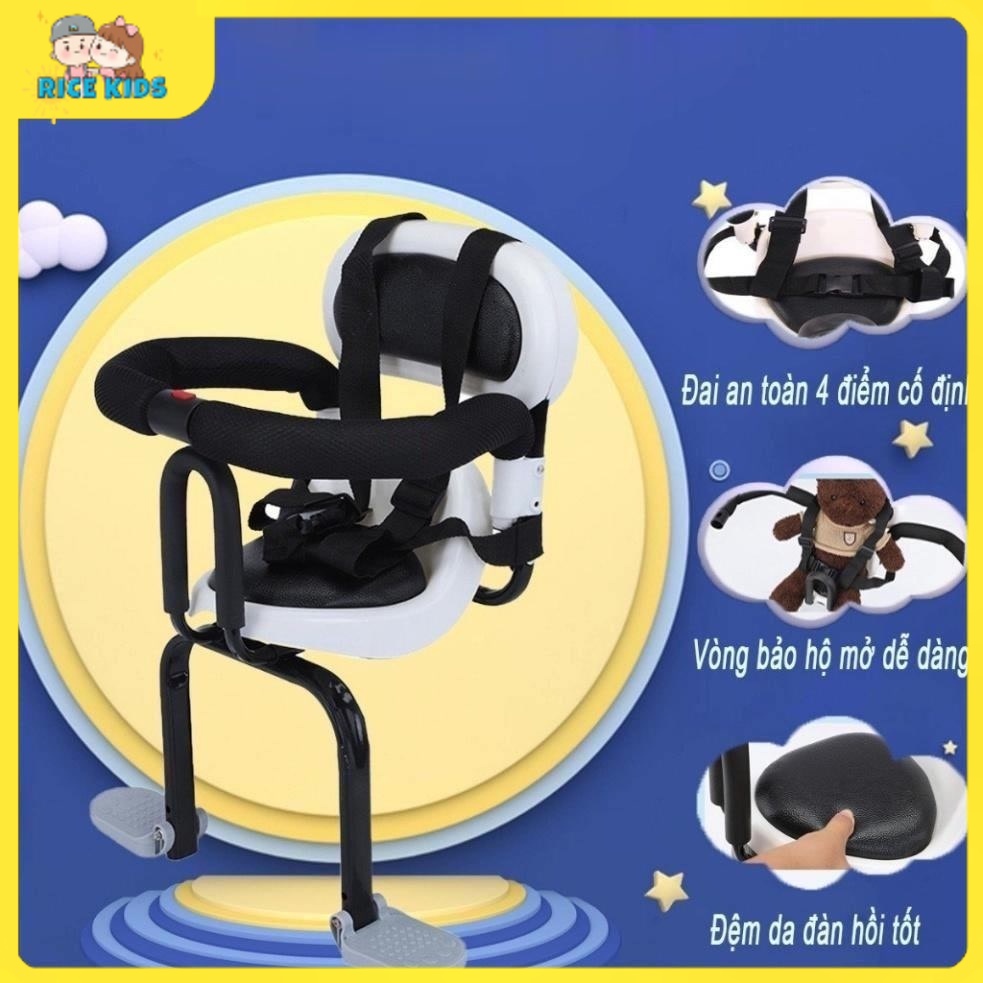[ RICE KIDS ] Ghế ngồi xe máy cho bé - Ghế ngồi trước đi xe ga airblade, các loại xe số, xe đạp điện