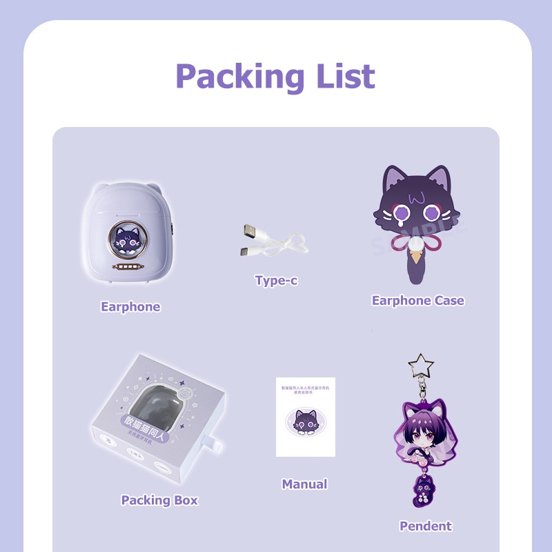 Tai Nghe Nhét Tai bluetooth 5.3 Âm Thanh hifi Không Dây Âm Thanh Nhỏ Giọt Giọng Nói Với Tông Màu Wander meow