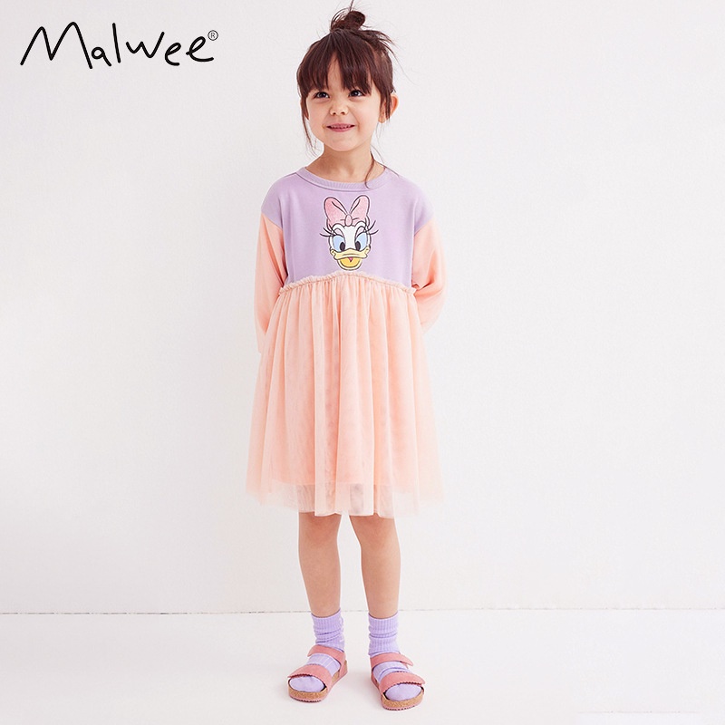 Đầm Cotton Ngắn Tay Họa Tiết Hoạt Hình Xinh Xắn Dành Cho Bé Gái