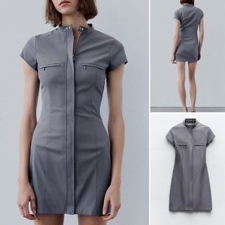    23 Thu Đông Phong Cách Mới Bỏ Túi Trang Trí Micro-Elastic Váy Ngắn Đứng Cổ Tay Ngắn Slim-fit Slimmer7901243