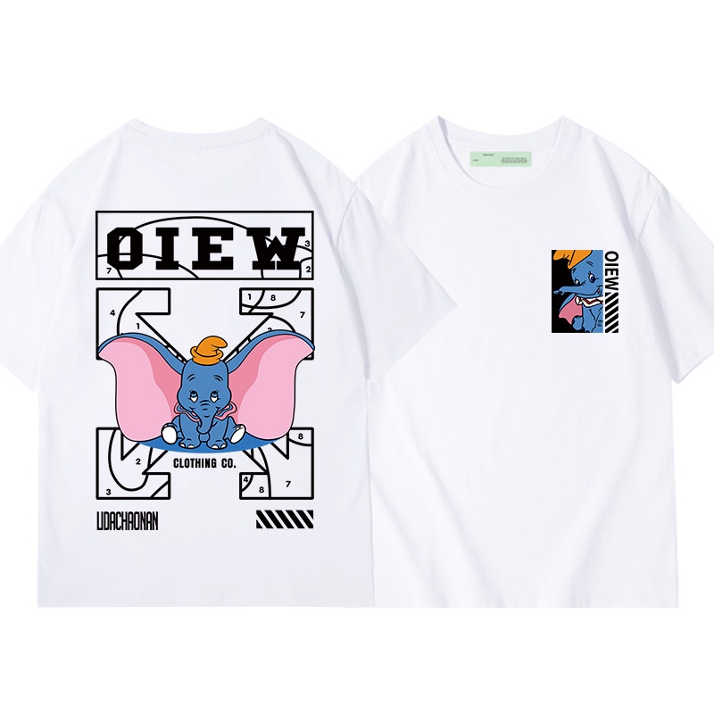 Áo Thun Tay Ngắn Dáng Rộng In Hình Chú Voi dumbo Phong Cách Đường Phố Mới Cho Nam Và Nữ