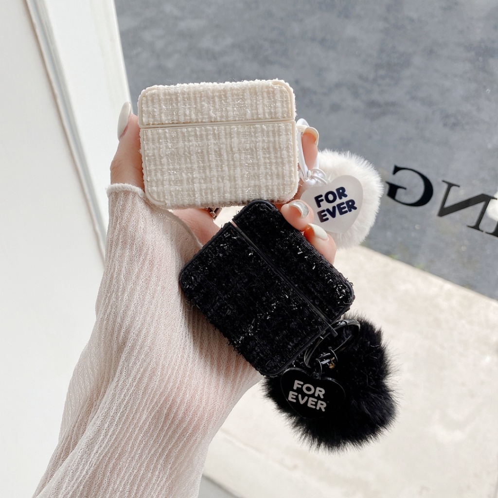 Vỏ Bảo Vệ Hộp Sạc Tai Nghe airpods pro 2nd generation 1 2 3 pro Vải tweed Thời Trang