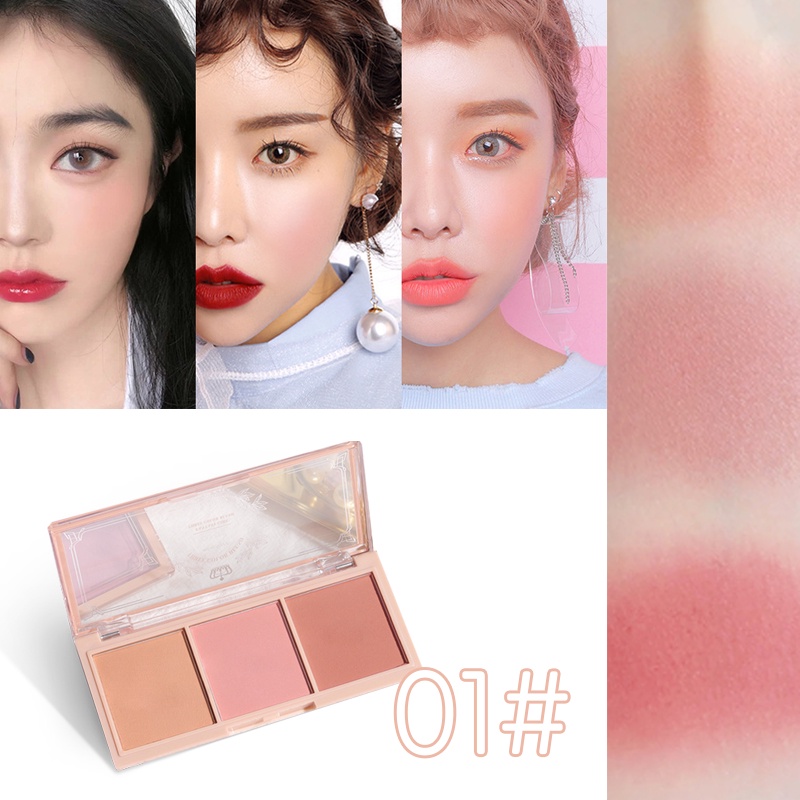 Phấn Má Hồng Derf 3 Màu rang điểm làm đẹp 50g