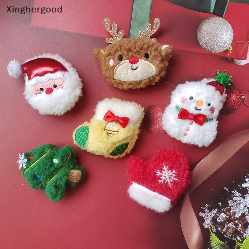 Xinghergood 1 Trâm Cài Áo Chủ Đề Giáng Sinh Đáng Yêu Hình Ông Già Noel Tuần Lộc Nhồi Bông xhg