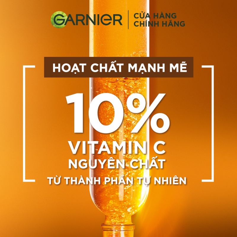 Serum Làm Da Sáng Ban Đêm Garnier 10% Vitamin C Giảm Thâm Đều Màu Da Phù Hợp Kể Cả Da Nhạy Cảm