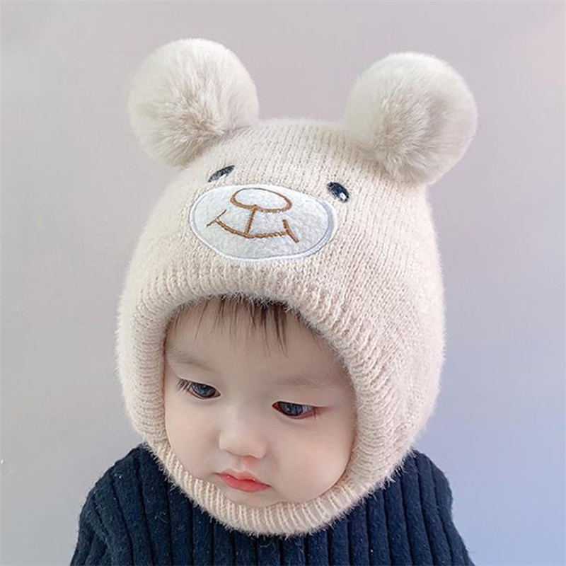 Mũ Len Thu Đông Siêu Dễ Thương Bảo Vệ Tai Cho Bé Sơ Sinh