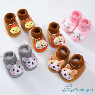 Giày bốt cotton đế mềm giữ ấm mùa đông cho bé 0-18 tháng tuổi