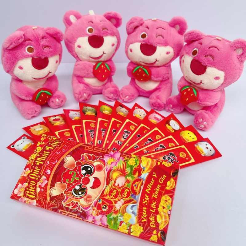 Bao lì xì gieo quẻ hộp 12 quẻ cáng bóng tuyệt đẹp, bao lì xì tết 2024