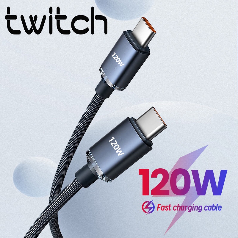 Twitch Dây Cáp Sạc Nhanh 6a 120w type c Sang usb-c 1m 1.5m 2m Cho Điện Thoại Di Động