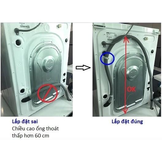 Ống thải nước máy giặt cửa ngang đa năng - Dây xả thoát nước máy giặt cửa ngang hàng Zin