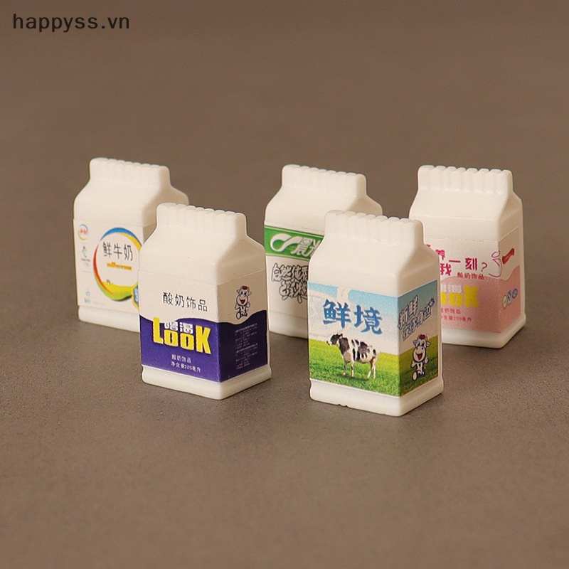Set 5 Hộp Sữa Thu Nhỏ Trang Trí Nhà Búp Bê 1 / 12