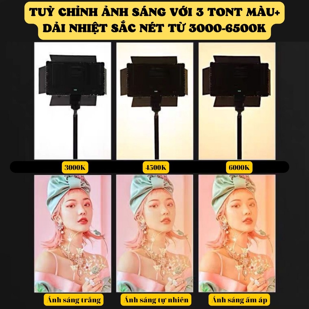 Đèn LED Barndoor vuông RL-900 Trợ Sáng Có Remote điều khiển Chụp ảnh Studio Quay phim