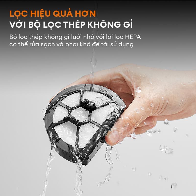 Máy hút bụi Gaabor VCW16M-BK01A, M15A lực hút siêu mạnh 16000Pa lõi lọc HEPA đầu hút linh hoạt Chính Hãng