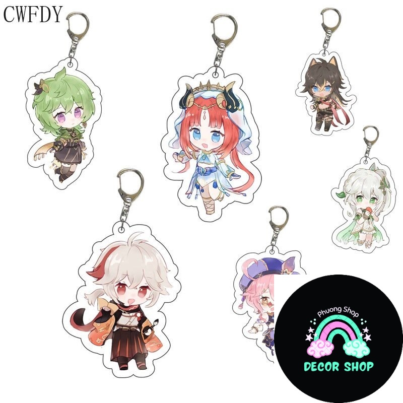 Móc khoá Game Genshin Impact Keychain Cartoon Figure Collei Tighnari Dori Nahida Phụ kiện trang trí 