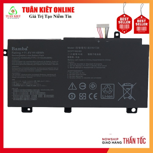 Pin laptop ASUS FX504 MÃ B31N1726 LOẠI TỐT