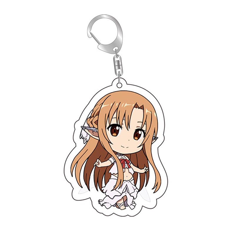 Móc Khóa Nhựa acrylic Trong Suốt Hình Nhân Vật Hoạt Hình sword art online