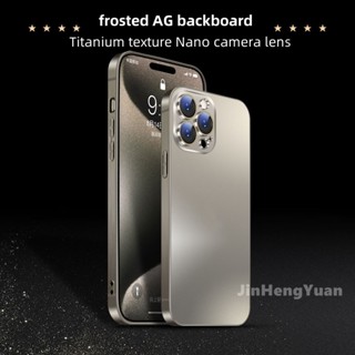 Ốp điện thoại mờ titan Gold AG được nâng cấp cho IPhone 16 15 14 13 12 11 Pro Max Plus Vỏ cứng Vỏ ống kính thủy tinh Nano viền mạ điện có vỏ đóng gói