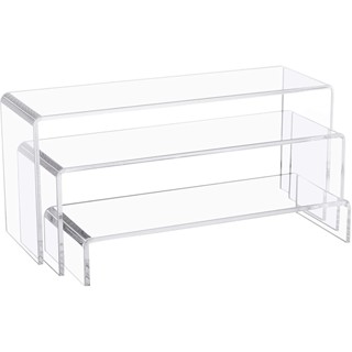 Bộ kệ chữ U bậc thang mica trong 3 chiếc lồng nhau để trưng bày sản phẩm lego mô hình đồ chơi các cỡ