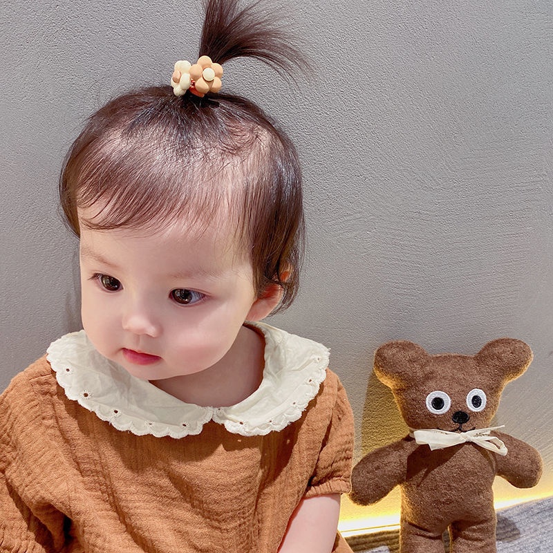 Set 10 Dây Cột Tóc Họa Tiết Hoạt Hình Phong Cách Hàn Quốc Dễ Thương Cho Bé Gái